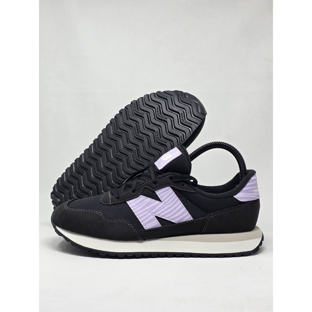 New Balance 237 GS237ABT Size 6 Kids Sneakers Shoes Black White Purple New